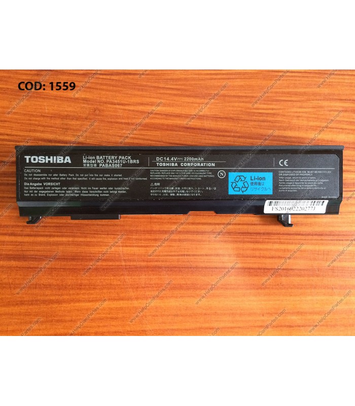 BATERIA TOSHIBA 14.4V---2200mAh 4C PABAS067/SATELLITE A100 A105 A80 A110 M50 M70 M110 SERIES V000062030 OEM