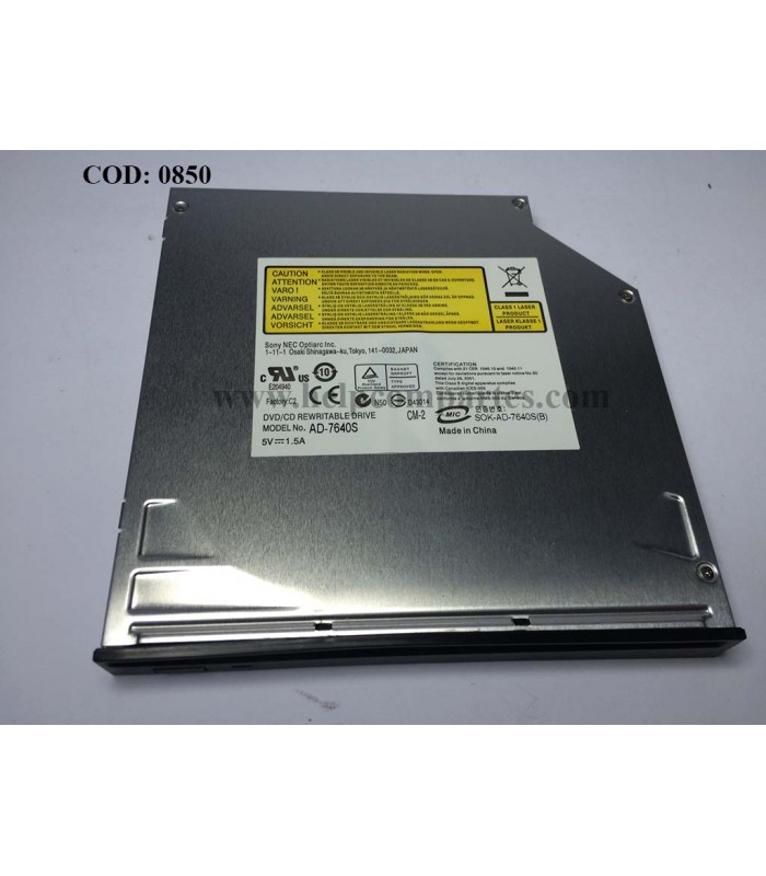 ODD DVD-WRITER. 12.7mm DVD±RW/RAM SATA 8X SLIM +BEZEL AD-7640S ORIG.