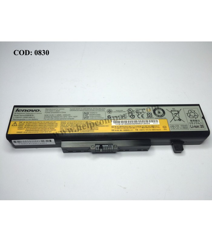 BATERIA LENOVO 10.8V---48WH 6C L11M6Y01/IDEAPAD Y480 G580 Y580 B580 G480 SERIES 121500043 OEM