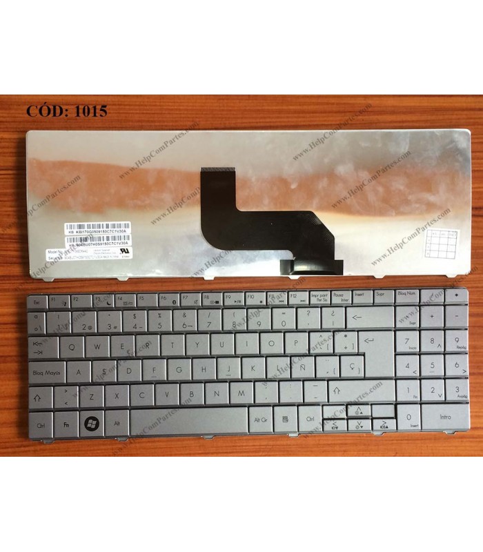 TECLADO GATEWAY NV52 NV53 NV54 NV56 NV58 SERIES SIN MARCO SILVER SP ORIG.