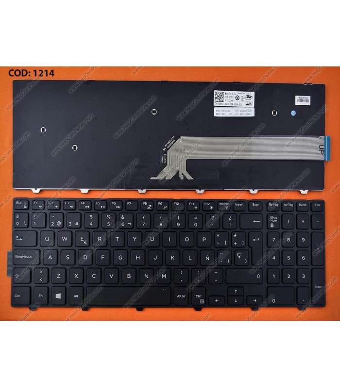 TECLADO DELL INSP. 15-3000 3552 3558 3542 5542 5547 5548 5545 5558 5555 5559 /17 5748 5749 5758 SERIES 051CHY BK SP ORIG.