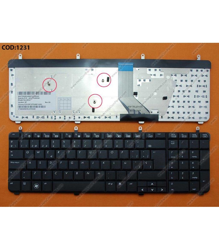 TECLADO HP PAV DV7-2000 DV7-2100 DV7-2200 DV7-3000 DV7-3100 DV7-3200 SERIES 515839-071 BK SP OEM