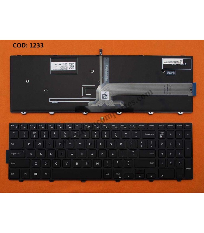 TECLADO DELL INSP. 15-3000 3552 3558 3542 5542 5547 5548 5545 5558 5555 5559 /17 5748 5749 5758 SERIES BK BL-WH US ORIG.