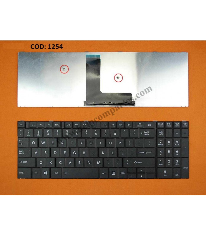 TECLADO TOSHIBA C50-B C50D-B C55-B C55D-B C50A-B R50-B R50-B-15Z SERIES MARCO PK1315H1A00 BK US OEM.
