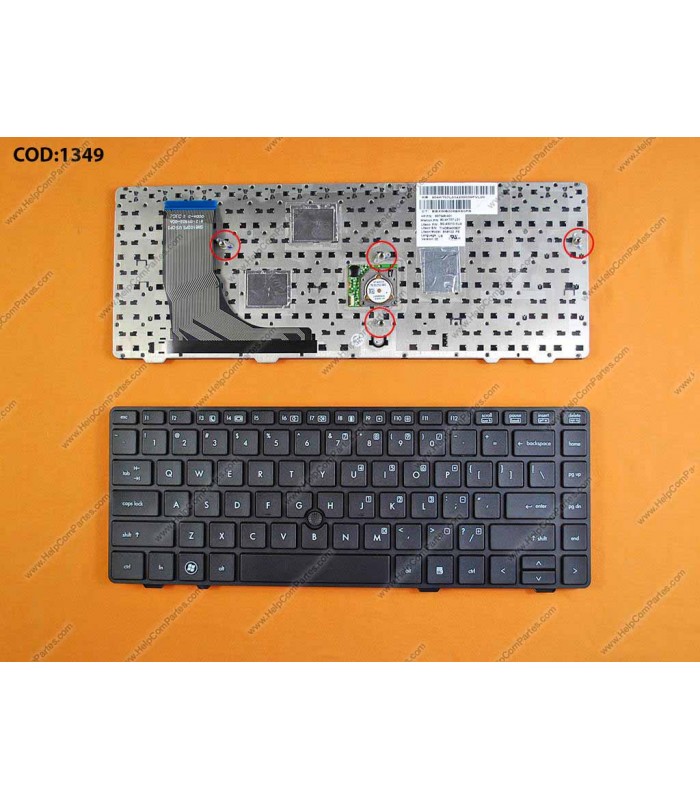 TECLADO HP PROBOOK 6360B 6360 6360T SERIES MARCO 639477-001 BK FRAME (CON POINT STICK) US ORIG.