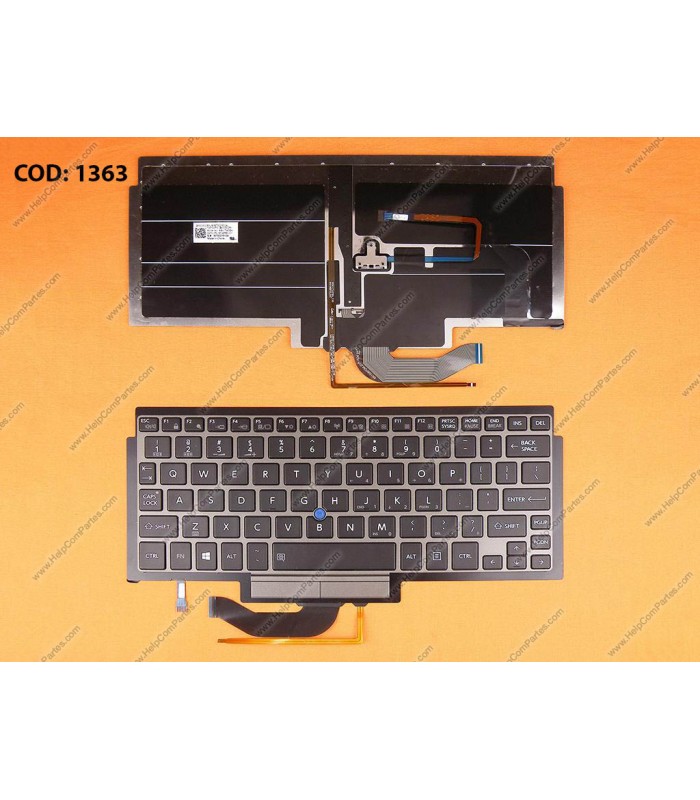 TECLADO TOSHIBA Z15T-A Z10T-A-109  SERIES MARCO POINT STICK GRAY WIN8  US ORIG.
