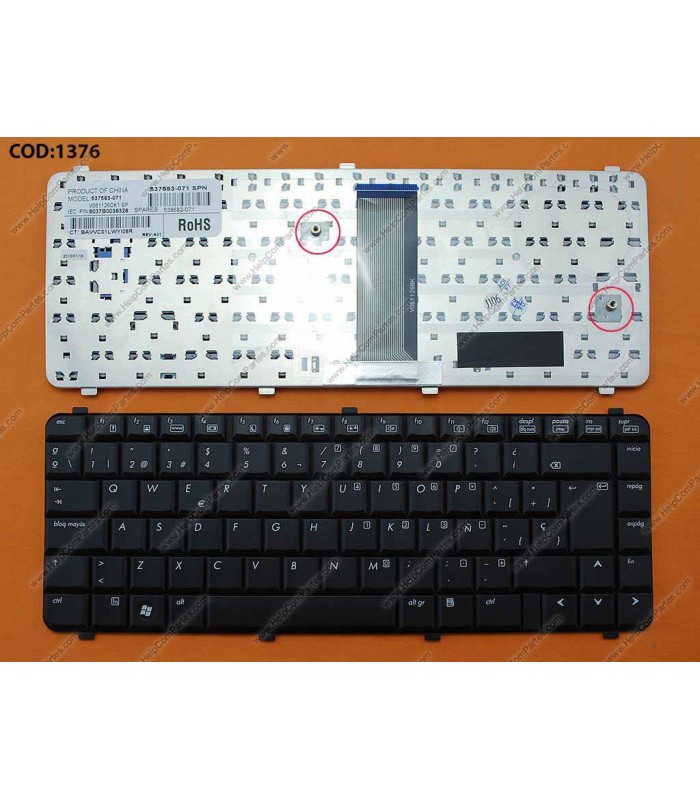 TECLADO HP COMPAQ 515 511 510 516 610 615 CQ510 CQ610 6730S 6735S SERIES 537583-071 BK SP ORIG.