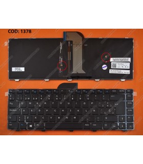 TECLADO DELL INSP. 14 3421 14R 14V 2308 2408 2518 5523 5421 SERIES GLOSSY +BACKLIT 0FD9NR BK SP ORIG.