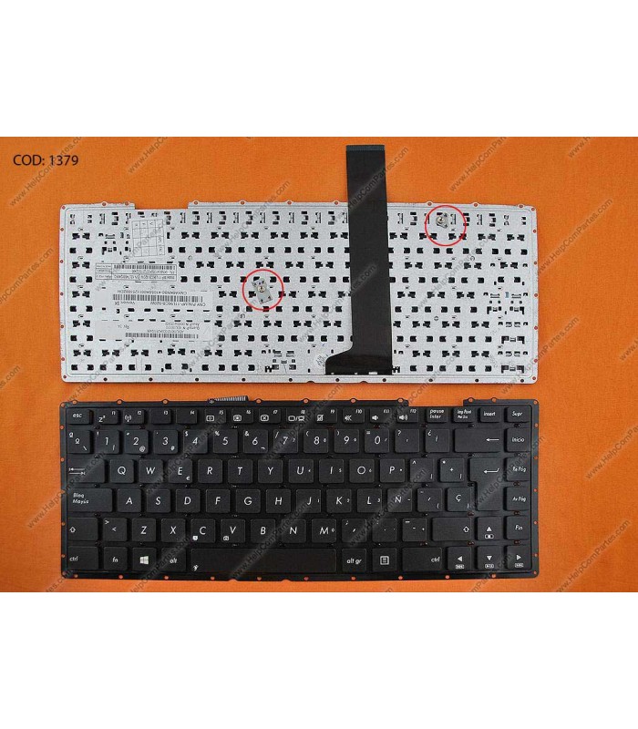 TECLADO ASUS X401 X401A X401U X401E X401EB X401EI SERIES SIN MARCO AEXJ1901010 BK SP ORIG.