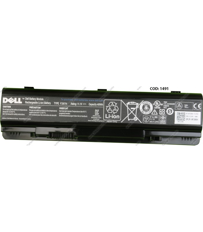 BATERIA DELL 11.1V---48WH 6C F287H/VOSTRO A840 A860 1014 1014N 1015 1015N INSPIRON 1410 SERIES 0U150P OEM