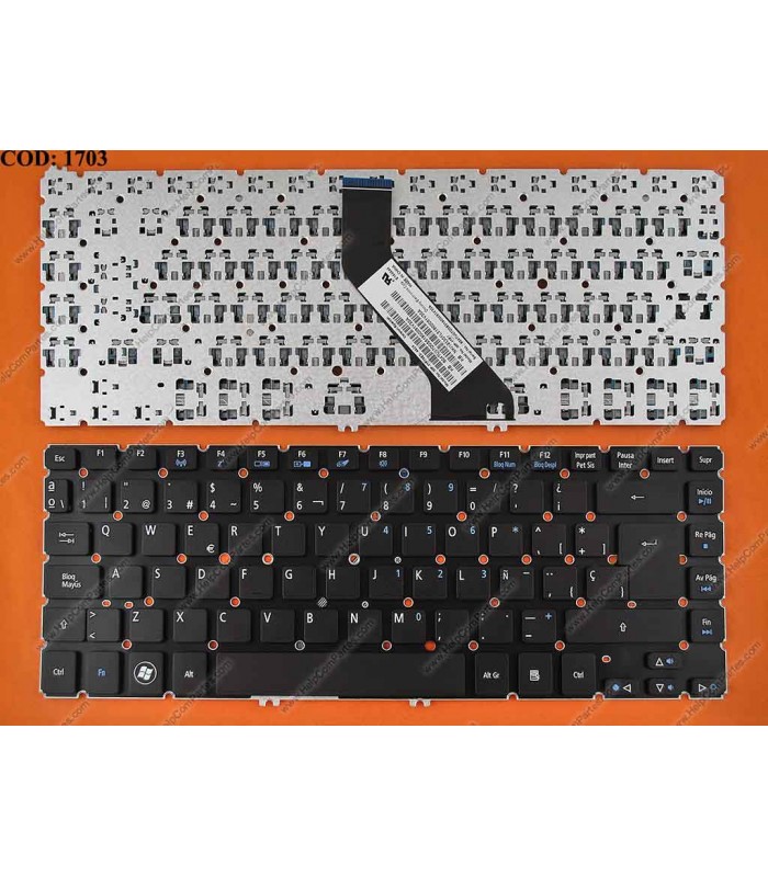 TECLADO ACER V5-471 V5-471G V5-471P V5-472 V5-472P V5-472G M5 M5-481 SERIES SIN MARCO 60.M18N1.021 BK SP ORIG.