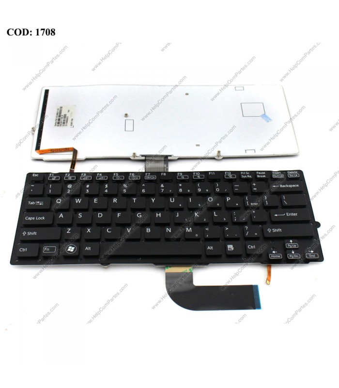TECLADO SONY VPC-SA VPC-SD VPC-SB VPC-SC SERIES NO MARCO +BACKLIT 9Z.N6BLF.101 BK US ORIG.