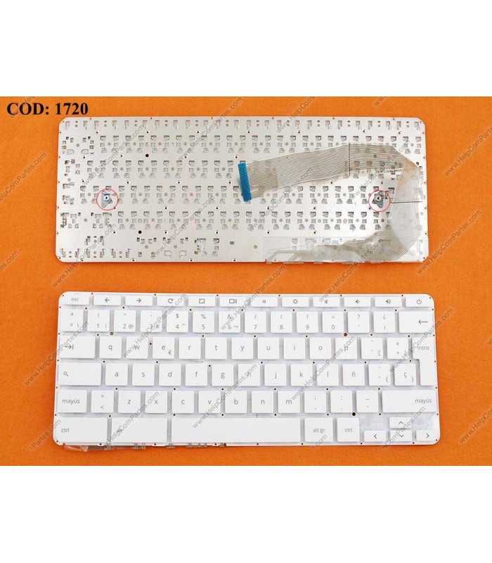 TECLADO HP PAV CHROMEBOOK 14 G1 G3 14-Q000 14-X 14-X000  SERIES SIN MARCO BLANCO SP ORIG.