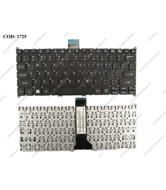 TECLADO ACER V3-371G E3-111 E3-112 V5-122P V5-131 V5-132P V5-171 SERIES SIN MARCO 9Z.N9RSW.01D BK US ORIG.