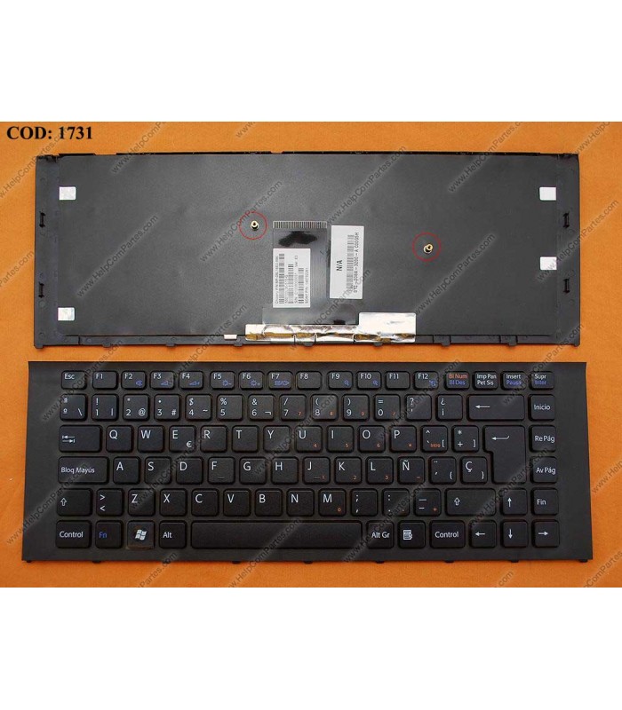 TECLADO SONY VAIO VPC-EA VPC-EA1 VPC-EA1S SERIES MARCO 148792221  BK SP ORIG.