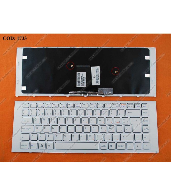 TECLADO SONY VAIO VPC-EA VPC-EA1 VPC-EA1S SERIES MARCO 148792621 BLANCO SP ORIG.