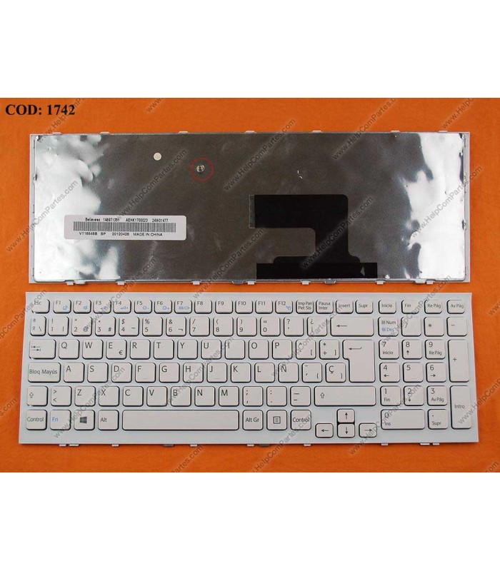 TECLADO SONY VAIO VPC-EH SERIES WIN8 MARCO BLANCO SP OEM