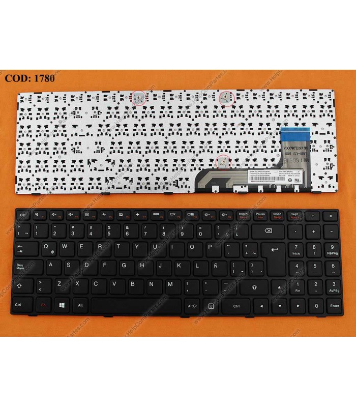 TECLADO LENOVO IDEAPAD 100-15 100-15IBY B50-10 SERIES WIN8 MARCO BK  LA ORIG.