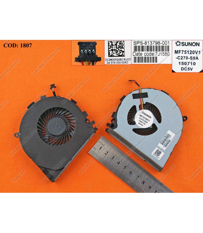 VENTI. HP ENVY M7-N 17-N 17T-N 17T-R 17-R SERIES 813798-001 4PIN ORIG.