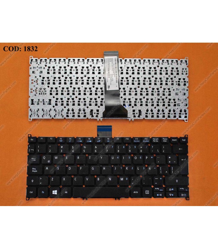 TECLADO ACER V3-371G E3-111 E3-112 V5-122P V5-131 V5-132P V5-171 SERIES SIN MARCO 9ZN9RSW01E BK LA ORIG
