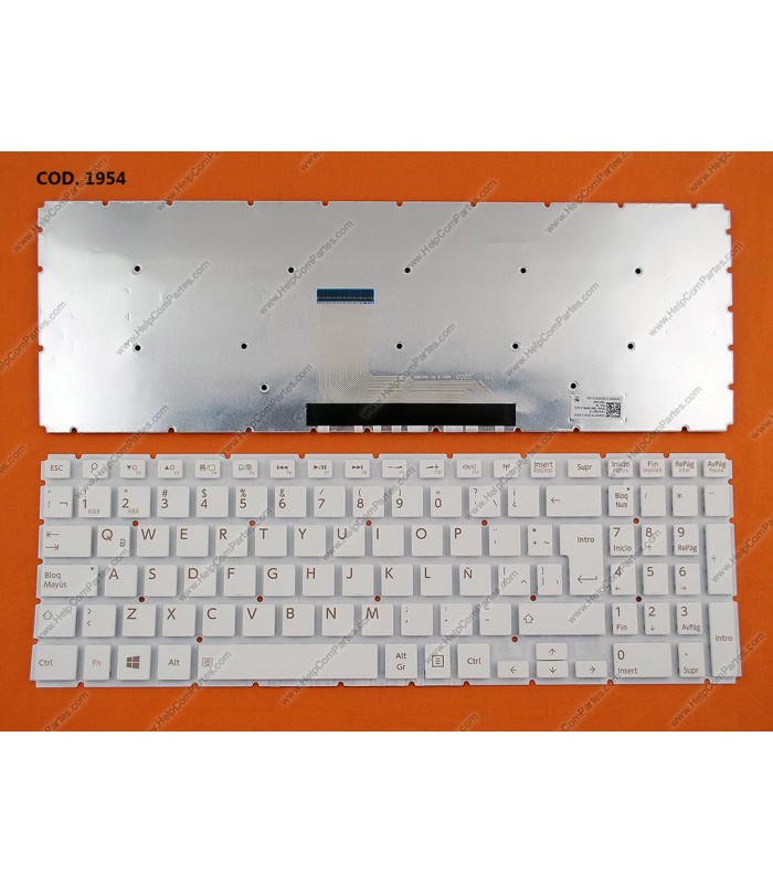 TECLADO TOSHIBA C55-C L50-B L50-C L50D-B L50T-B L55-B S50-B S50D-B P55w SERIES SIN MARCO WIN8 WH LA ORIG