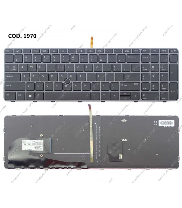 TECLADO HP ELITEBOOK 850 755 15U G3 850 755 15U G4 SERIES +BACKLIT 836623-001 BK US ORIG.