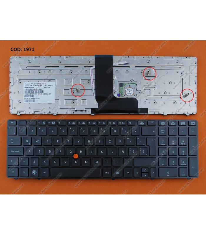 TECLADO HP ELITEBOOK 8560W 8540W 8570W SERIES POINT STICK 652682-161 GRAY LA ORIG.