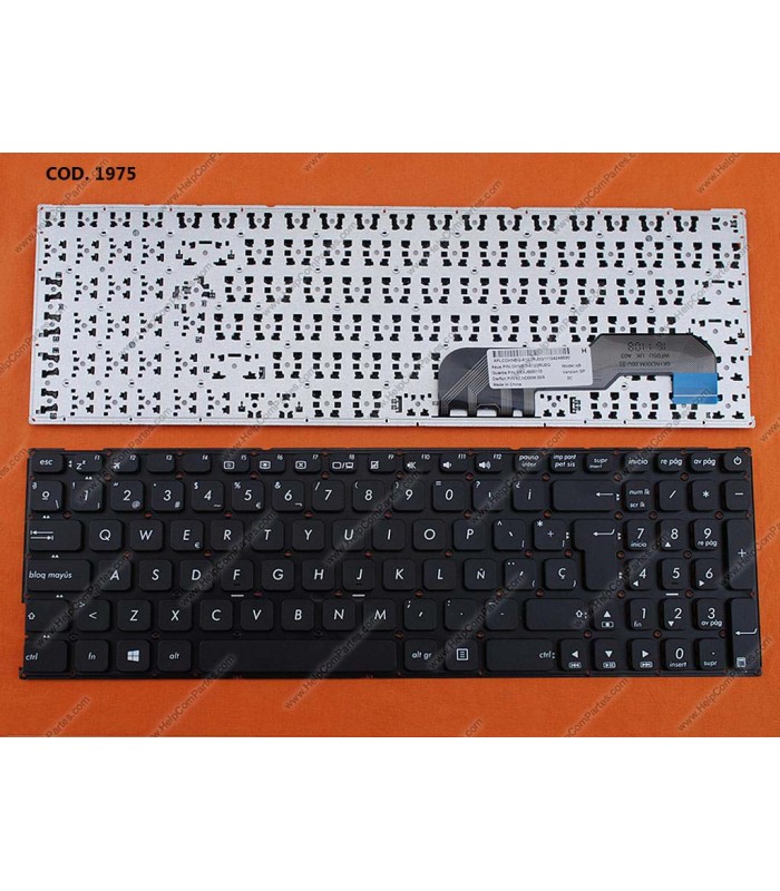 TECLADO ASUS R541 R541S R541U X541N X541S X541U SERIES SIN MARCO 9Z.ND00M.00S BK SP ORIG.