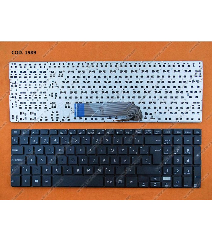 TECLADO ASUS TP500 TP500L TP500LA TP500LB TP500LN SERIES SIN MARCO 0KNB0-610JIT00 BK SP ORIG.