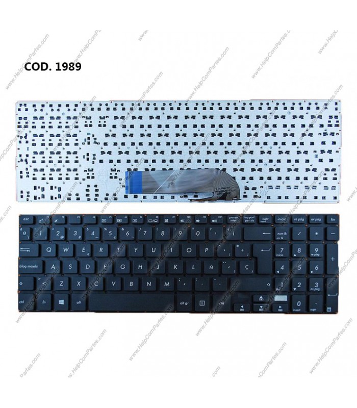 TECLADO ASUS TP500 TP500L TP500LA TP500LB TP500LN SERIES SIN MARCO 0KNB0-610JIT00 BK SP ORIG.