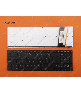 TECLADO ASUS N56 N56V U500VZ N76 R500V R505 SIN MARCO 0KNB0-6621LA00 BACKLIT WIN8 BK LA ORIG.