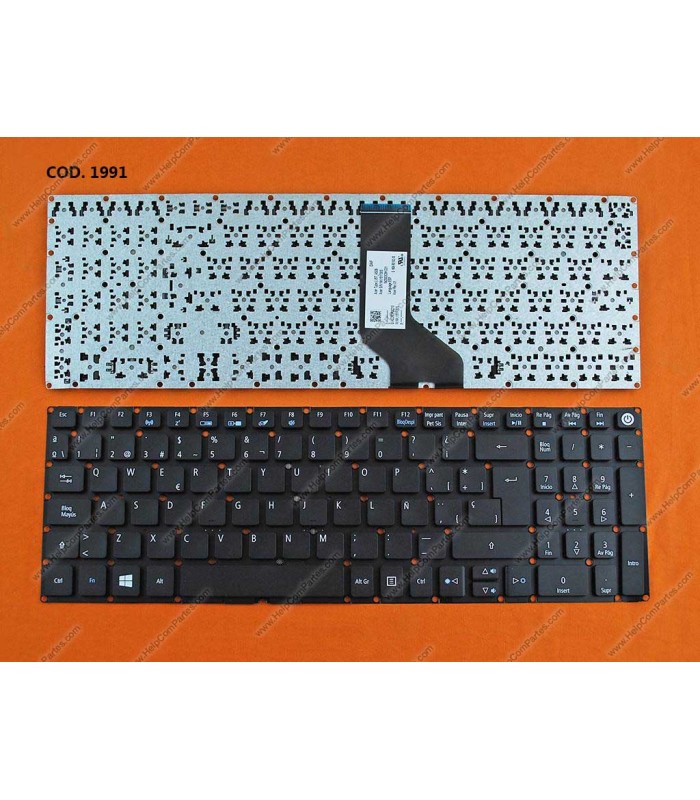 TECLADO ACER ASPIRE E5-722 E5-772 V3-574G E5-573T E5-573 E5-573G E5-573T E5-532G A315-32 A315-51 WIN8 BK SP ORIG.