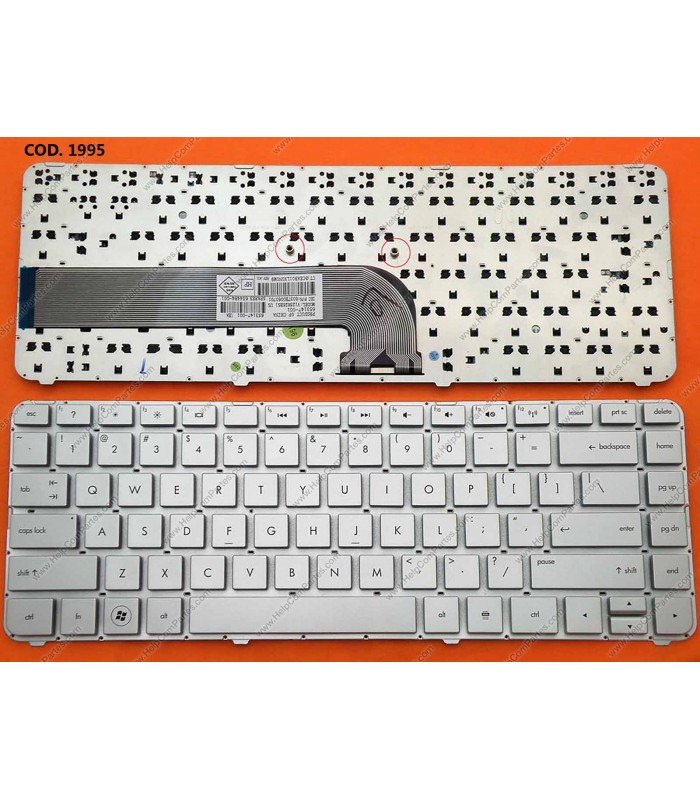 TECLADO HP PAV DV4-3000 DV4-3100 DV4-4000 DV4-4100 DM4-3000 DM4-3100 DM4T-3000 SERIES NO MARCO 654484-001 SILVER US OEM