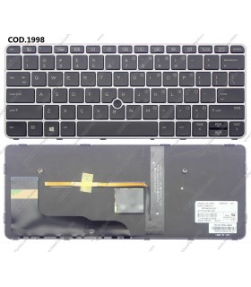 TECLADO HP ELITEBOOK 725 G3 820 G3 828 G3 725 G4 SERIES BACKLIT+ POINT SILVER MARCO 826630-001 BK US ORIG