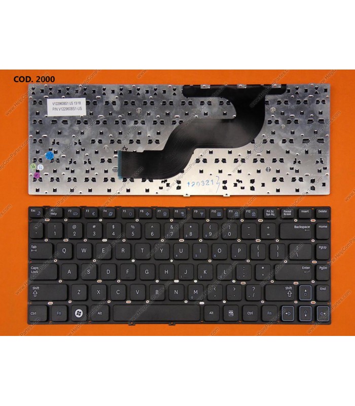 TECLADO SAMSUNG RV411 RV412 RV415 RV420 RC410 SERIES SIN MARCO V122960BS-US BK US ORIG.