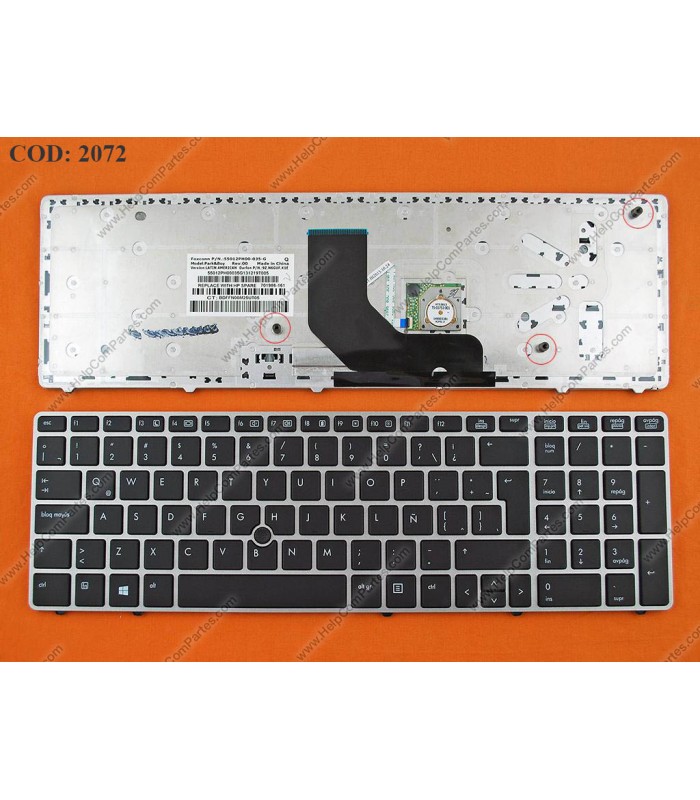 TECLADO HP PROBOOK 6560B 6565B 6570B/ELITEBOOK 8560P 8570P 8660P SERIES (POINT STICK) 641179-161 SLV/BK LA ORIG.