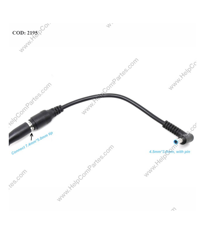 HP AC POWER ADAPTER DONGLE CONVERTER 150W 7.4*5.0 HEMBRA A 4.5*3.0mm MACHO 100~240V PIN AZUL