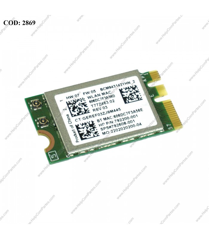 WI-FI M.2 NGFF 2230 BROADCOM B/G/N BT4 / ProBook 430 440 450 G3 640 645 650 G2SERIES BCM943142Y 922608-001 792200-001