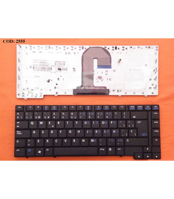 TECLADO HP COMPAQ 6515 6710 6710B 6710S 6715 6715B 6715S SERIES SIN MARCO 444635-091 BK SP ORIG.