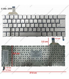 TECLADO ACER ASPIRE S7-191 S7-192 S7-391 S7-392 S7-951 SERIES SIN MARCO SILVER SP OEM