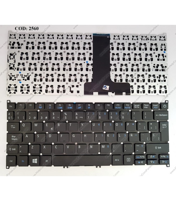 TECLADO ACER ASPIRE ES1-132 ES1-132-C37M SERIES SIN MARCO V128230AS1 BK SP ORIG.