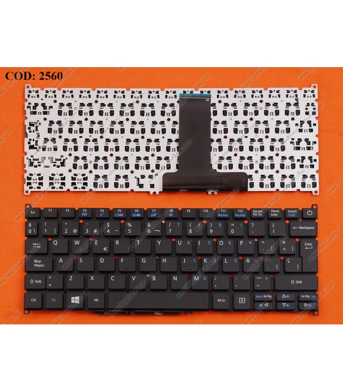 TECLADO ACER ASPIRE ES1-132 ES1-132-C37M SERIES SIN MARCO V128230AS1 BK SP ORIG.