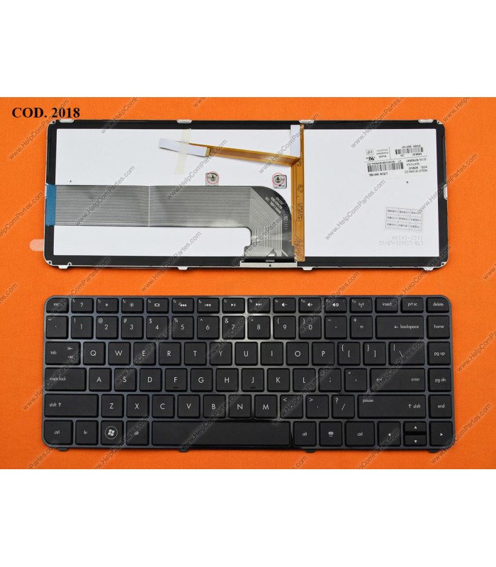 TECLADO HP PAV DV4-3000 DV4-3100 DV4-4000 DV4-4100 DM4-3000 DM4-3100 DM4T-3000 SERIES MARCO BACKLIT 659299-001 BK US ORIG.