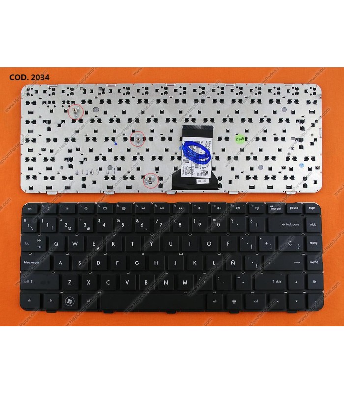 TECLADO HP PAV DM4-1000 DM4T-1000 DM4-2000 DM4T-2000 DV5-2000 DV5T-2 SERIES SIN MARCO 662109-171 BK SP ORIG.
