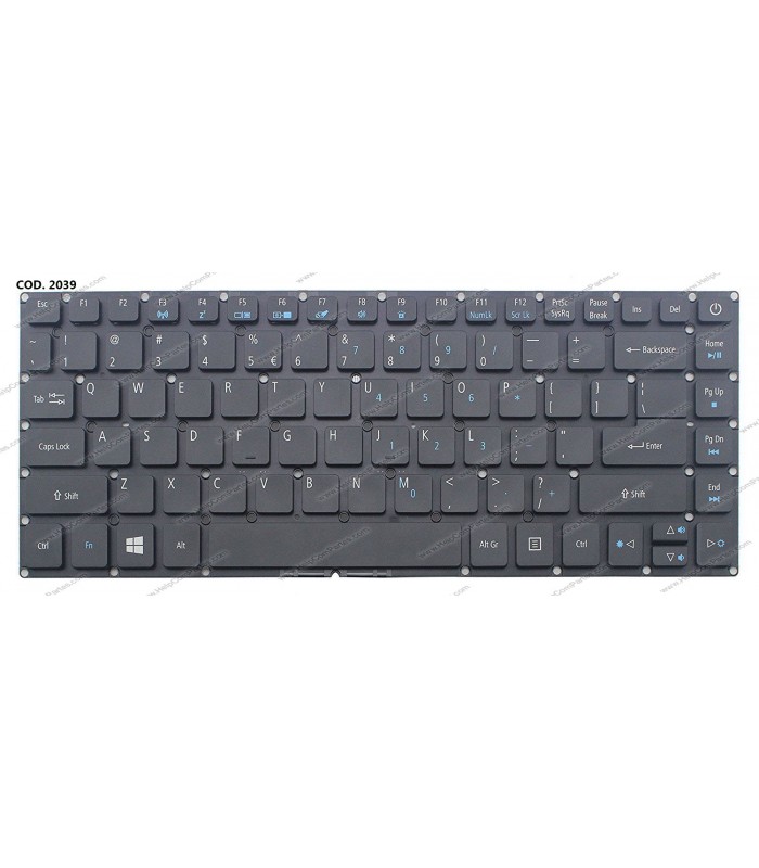 TECLADO ACER E5-473 E15 E5-573G 582P 573G-56AV 507H 54G6 SIN MARCO BK US OEM