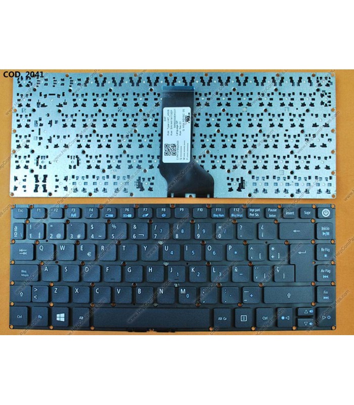 TECLADO ACER E5-473 E15 E5-573G 582P 573G-56AV 507H 54G6 SIN MARCO BK SP OEM