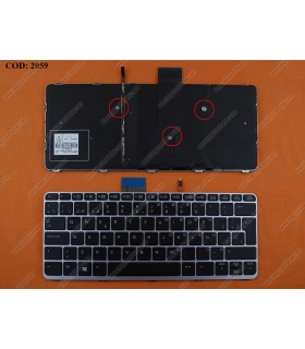 TECLADO HP ELITEBOOK FOLIO 1012 1020 1030 G1 G2 SERIES MARCO/SILVER BACKLIT 804214-071 SLV/BLK SP ORIG.