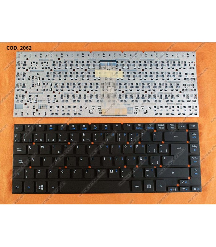 TECLADO ACER ASPIRE 3830T 4755 E1-432 E5-411 ES1-411 V3-431 GateWay NV47 NV47H SERIES SIN MARCO V121630AK1 BK SP OEM