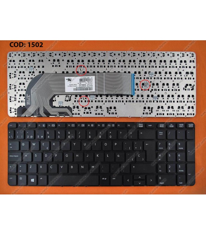TECLADO HP PROBOOK 450 G0 G1 G2 455 G1 G2 470 G0 G1 G2 SERIES SIN MARCO 768130-071 BK SP ORIG.