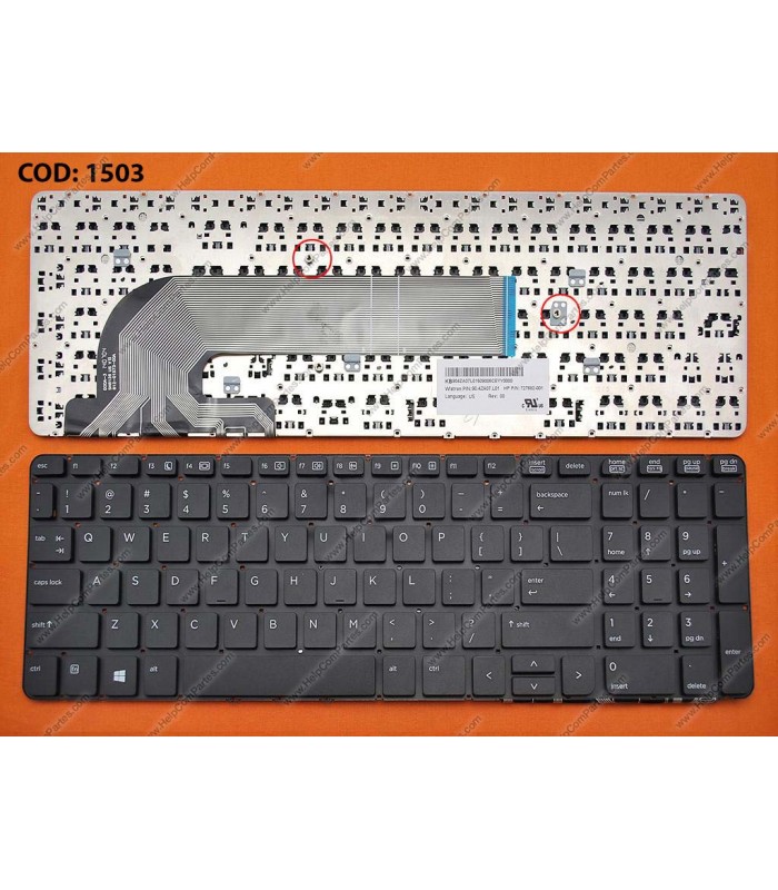 TECLADO HP PROBOOK 450 G0 G1 G2 455 G1 G2 470 G0 G1 G2 SIERIES SIN MARCO 768130-001 BK US ORIG.